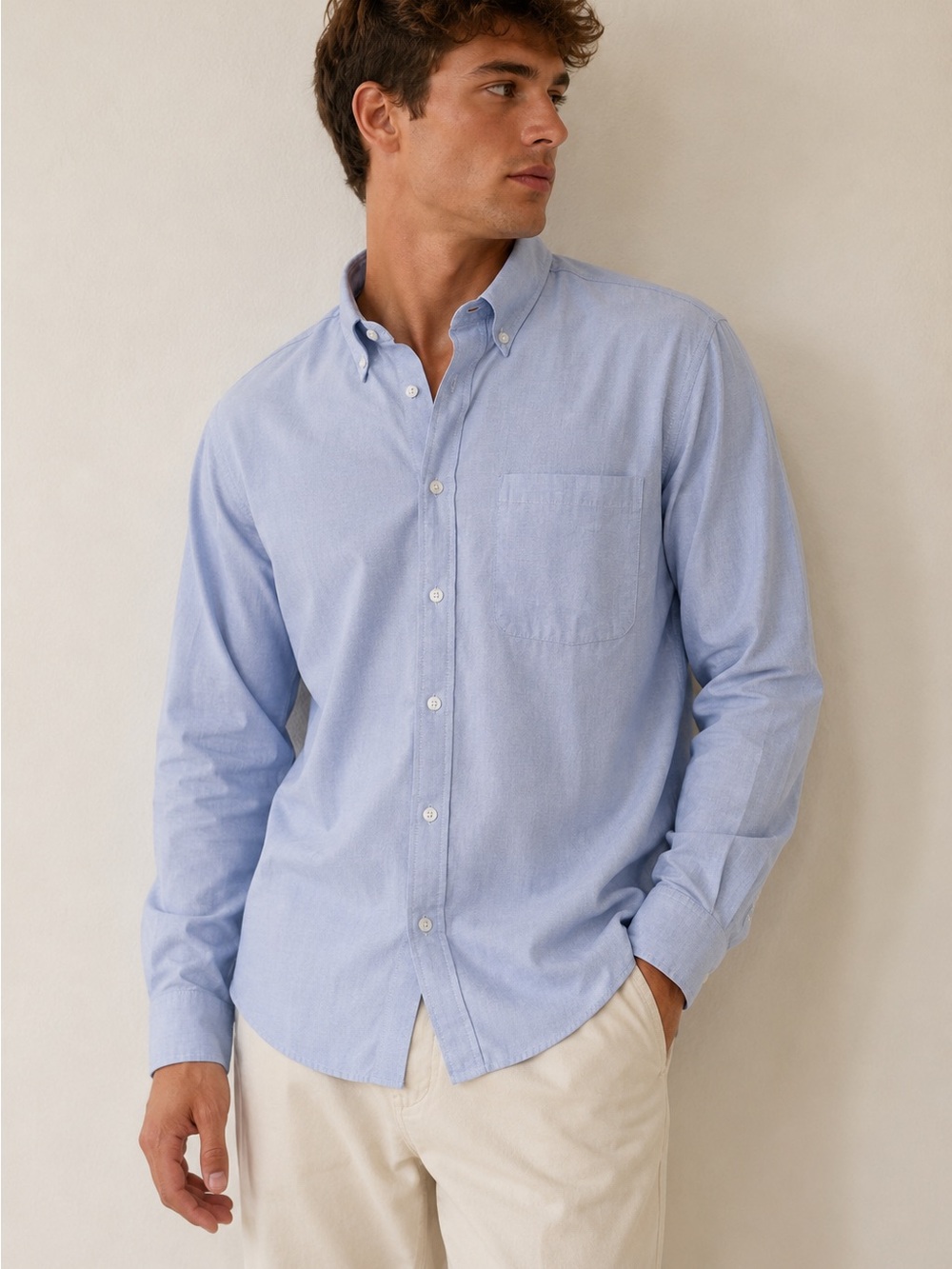 NWT Abercrombie & Fitch Stretch Oxford Button Down Shirt Light Blue Size Small